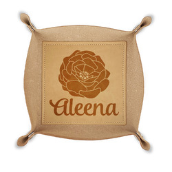 Fall Flowers Genuine Leather Dice Tray (Personalized)