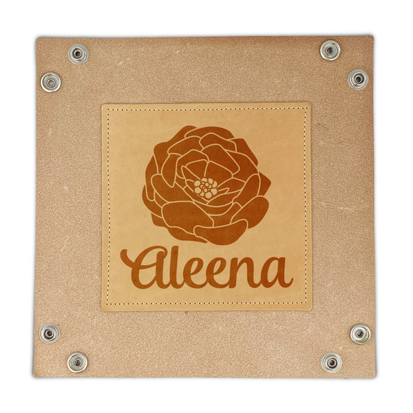 Fall Flowers Genuine Leather Valet Trays - FRONT