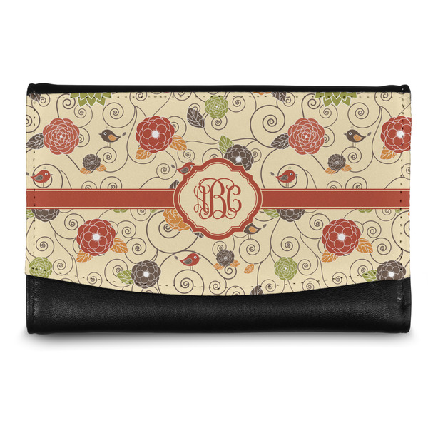 Custom Fall Flowers Genuine Leather Women's Wallet - Small (Personalized)