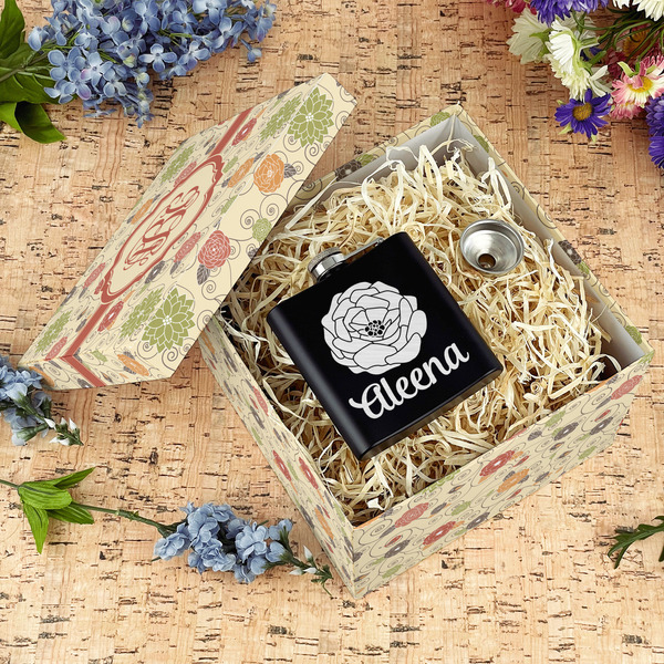 Fall Flowers Gift Boxes with Lid - Canvas Wrapped - Large - In Context