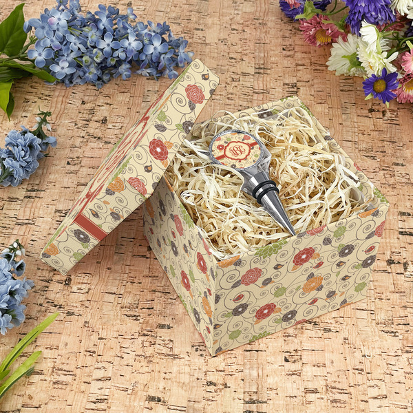 Fall Flowers Gift Boxes with Lid - Canvas Wrapped - Medium - In Context