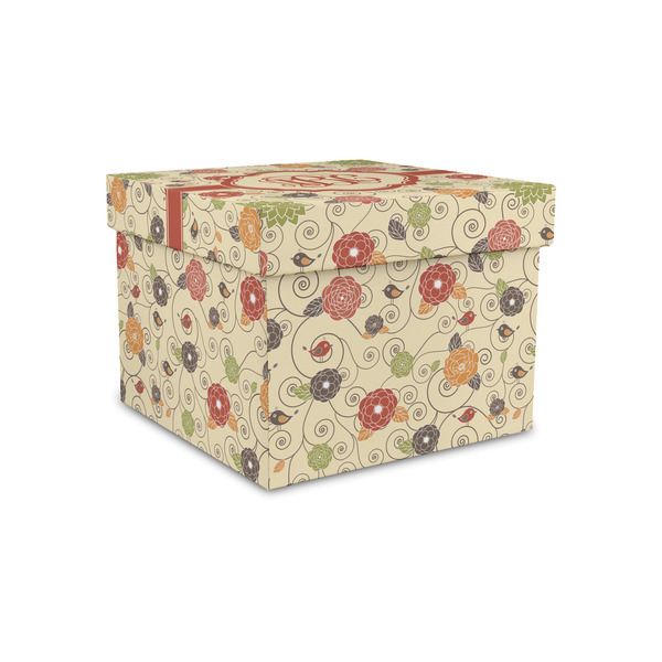 Custom Fall Flowers Gift Box with Lid - Canvas Wrapped - Small (Personalized)