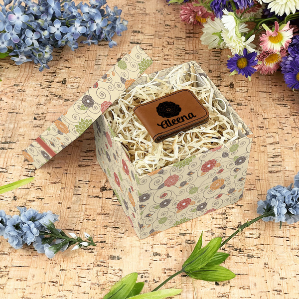 Fall Flowers Gift Boxes with Lid - Canvas Wrapped - Small - In Context