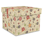 Fall Flowers Gift Box with Lid - Canvas Wrapped - XX-Large (Personalized)