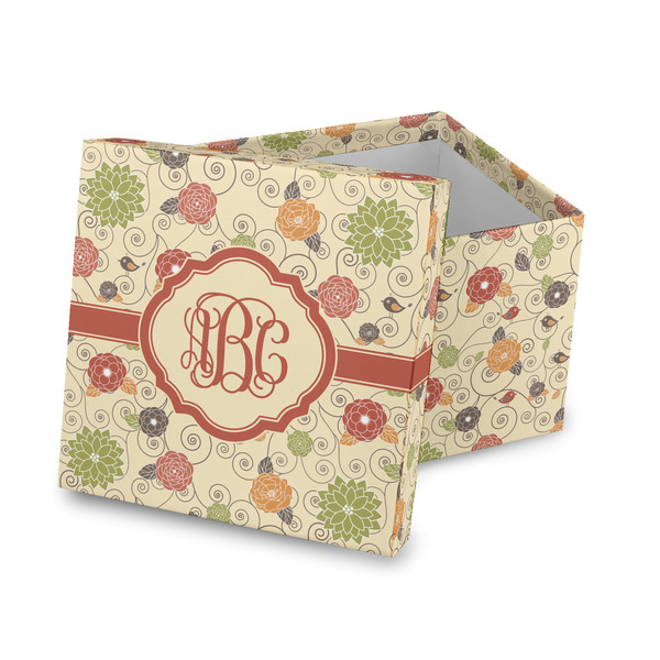 Custom Fall Flowers Gift Box with Lid - Canvas Wrapped (Personalized)