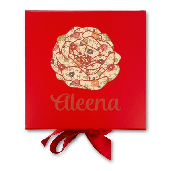 Fall Flowers Gift Boxes with Magnetic Lid - Red - Approval