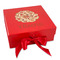 Fall Flowers Gift Boxes with Magnetic Lid - Red - Front