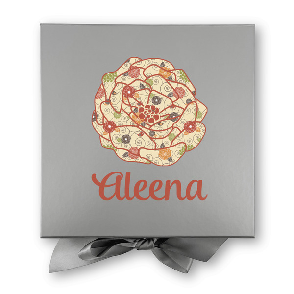 Fall Flowers Gift Boxes with Magnetic Lid - Silver - Approval