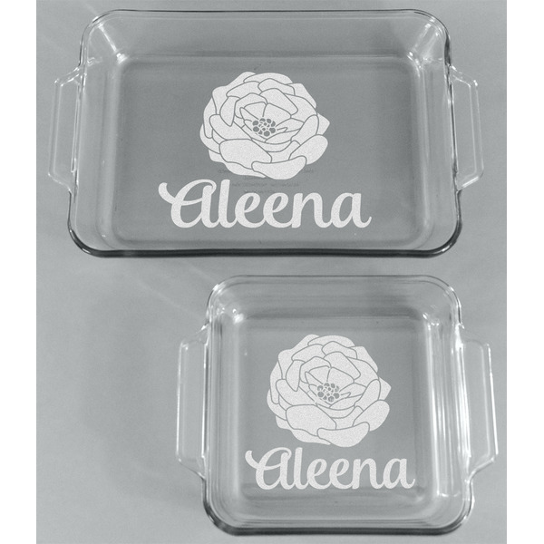 Fall Flowers Glass Baking Dish Set - FRONT