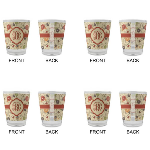 Fall Flowers Glass Shot Glass - Standard - Set of 4 - APPROVAL