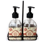 Fall Flowers Glass Soap & Lotion Bottle Set (Personalized)