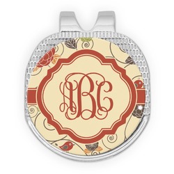 Fall Flowers Golf Ball Marker - Hat Clip - Silver