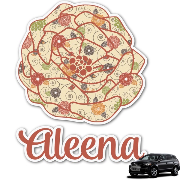 Custom Fall Flowers Graphic Car Decal (Personalized)