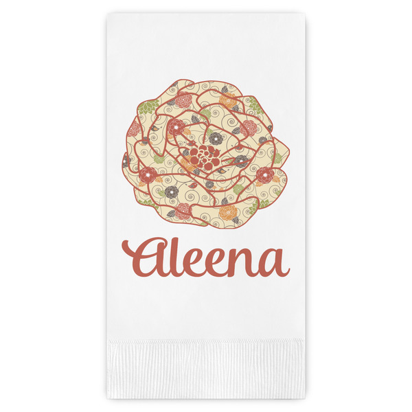 Custom Fall Flowers Guest Paper Towels - Full Color (Personalized)