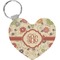 Fall Flowers Heart Plastic Keychain w/ Monogram