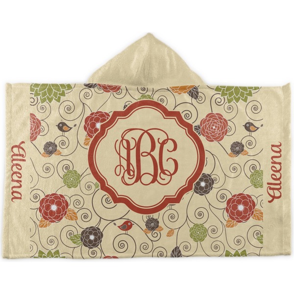 Custom Fall Flowers Kids Hooded Towel (Personalized)