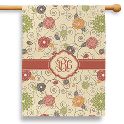 Fall Flowers 28" House Flag - Double Sided (Personalized)