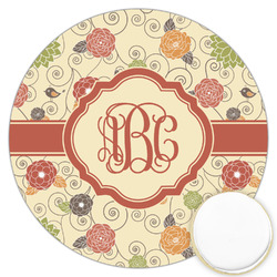 Fall Flowers Printed Cookie Topper - 3.25" (Personalized)