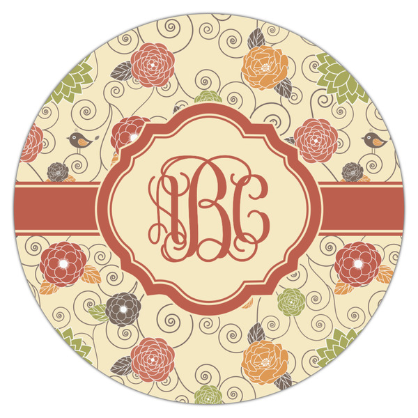 Fall Flowers Icing Circle - Large - Single