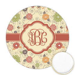 Fall Flowers Printed Cookie Topper - Round (Personalized)