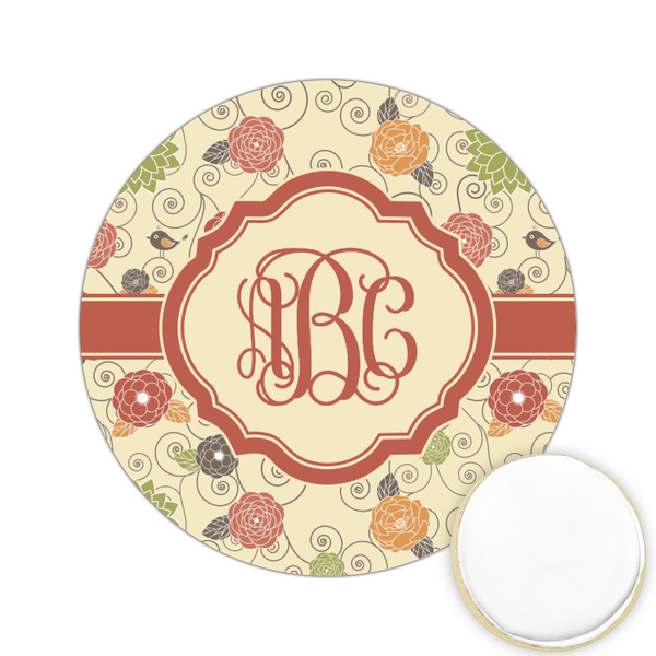 Custom Fall Flowers Printed Cookie Topper - 2.15" (Personalized)