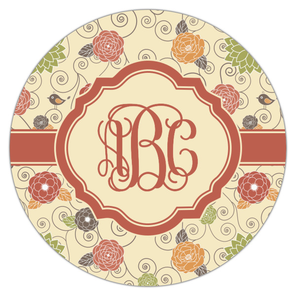 Fall Flowers Icing Circle - Small - Single