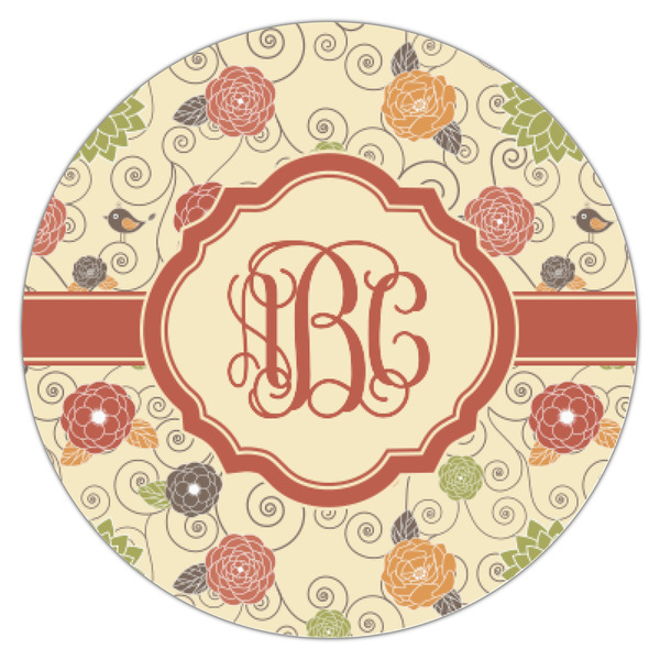 Fall Flowers Icing Circle - XSmall - Single