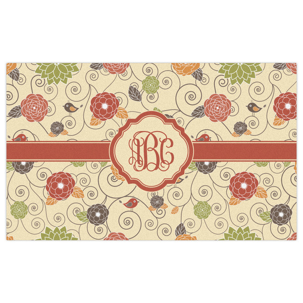 Fall Flowers Indoor / Outdoor Rug - 3'x5' - Front Flat