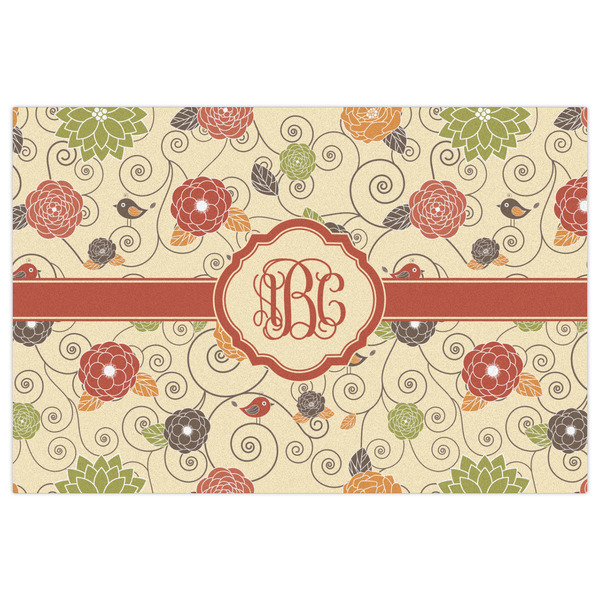Fall Flowers Indoor / Outdoor Rug - 4'x6' - Front Flat