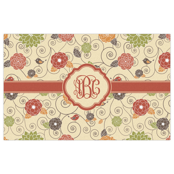 Fall Flowers Indoor / Outdoor Rug - 5'x8' - Front Flat