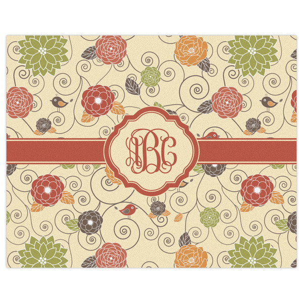 Fall Flowers Indoor / Outdoor Rug - 8'x10' - Front Flat