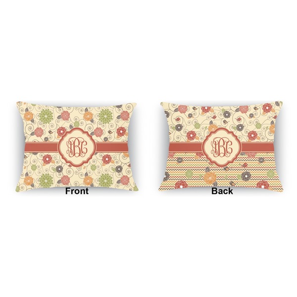 Fall Flowers  Indoor Rectangular Burlap Pillow (Front and Back)
