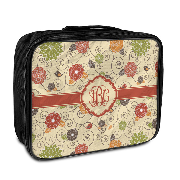 Custom Fall Flowers Insulated Lunch Bag (Personalized)
