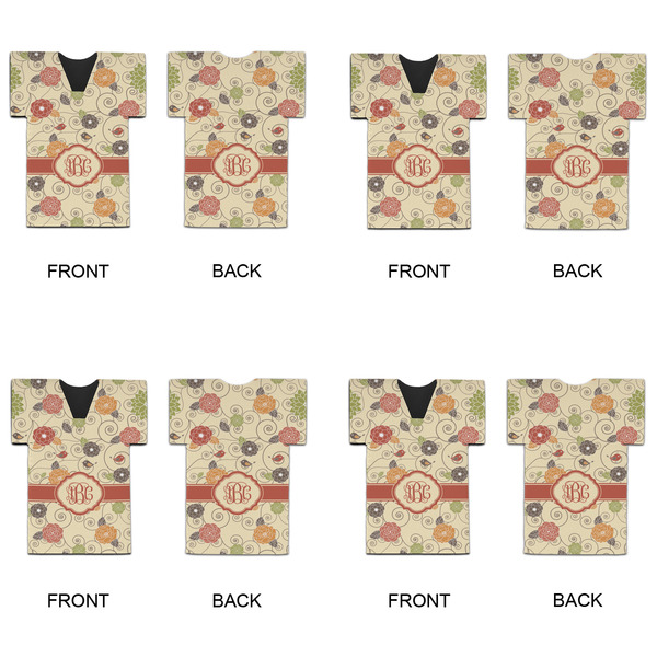 Fall Flowers Jersey Bottle Cooler - Set of 4 - APPROVAL