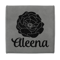 Fall Flowers Jewelry Gift Box - Engraved Leather Lid (Personalized)