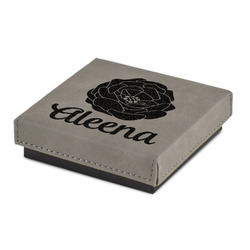 Fall Flowers Jewelry Gift Box - Engraved Leather Lid (Personalized)
