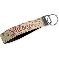 Fall Flowers Webbing Keychain Fob - Large (Personalized)