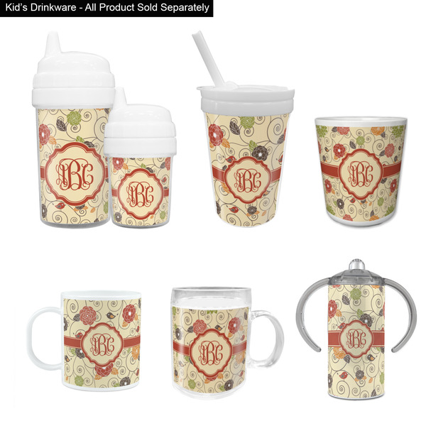 Fall Flowers Kid's Drinkware - Customized & Personalized
