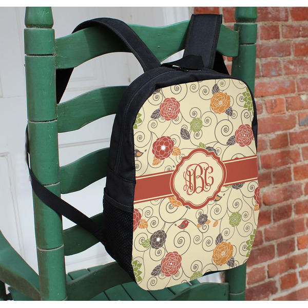 Fall Flowers Kids Backpack - In Context