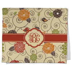 Fall Flowers Kitchen Towel - Poly Cotton w/ Monograms