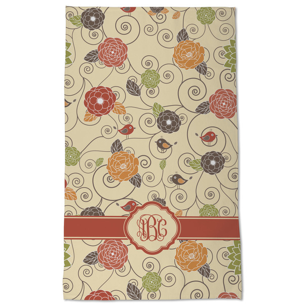 Fall Flowers Kitchen Towel - Poly Cotton - Full Front