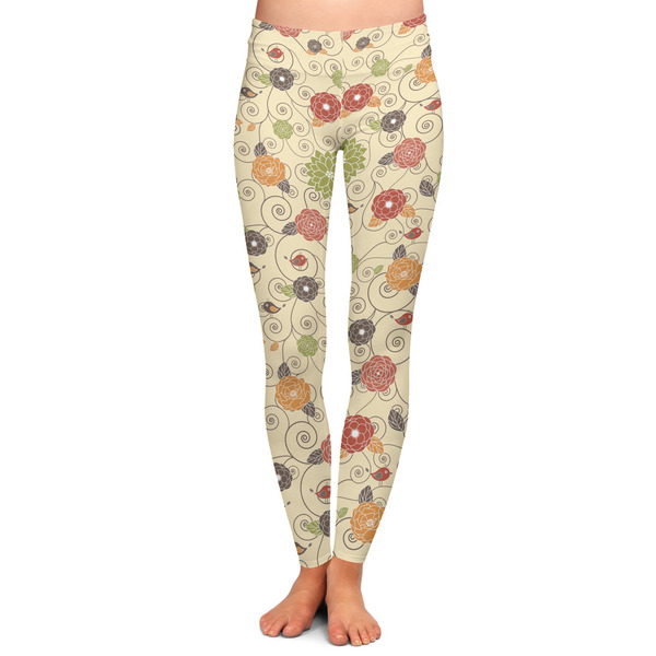 Custom Fall Flowers Ladies Leggings - Extra Large