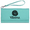 Fall Flowers Ladies Leatherette Wallet - Laser Engraved- Teal (Personalized)
