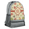 Fall Flowers Large Backpack - Gray - Angled View
