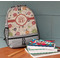 Fall Flowers Large Backpack - Gray - On Desk