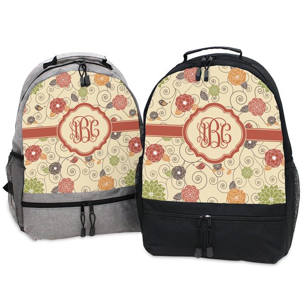 Fall Flowers Large Backpacks - Both