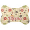 Fall Flowers Bone Shaped Dog Food Mat (Large) (Personalized)