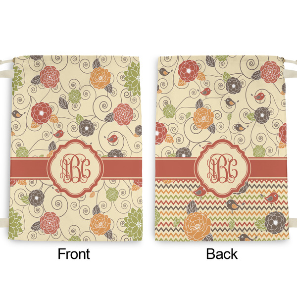 Fall Flowers Large Laundry Bag - Front & Back View