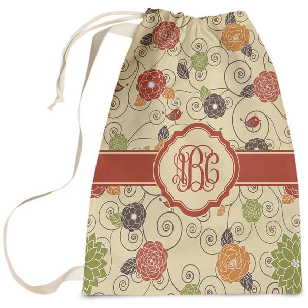 Custom Fall Flowers Laundry Bag - Large (Personalized)