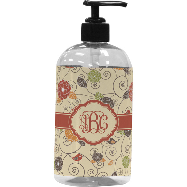 Custom Fall Flowers Plastic Soap / Lotion Dispenser (Personalized)